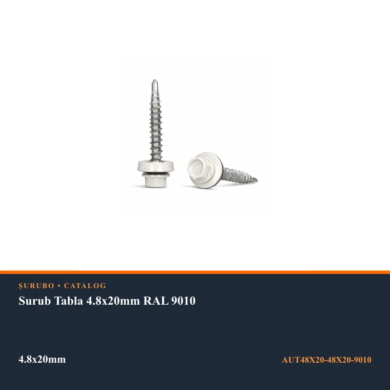 Surub Tabla 4.8x20mm RAL 9010