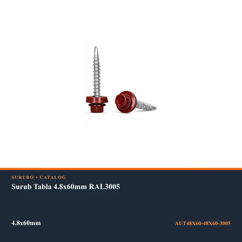 Surub Tabla 4.8x60mm RAL3005
