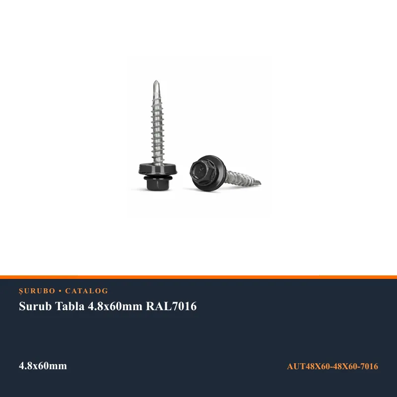 Surub Tabla 4.8x60mm RAL7016