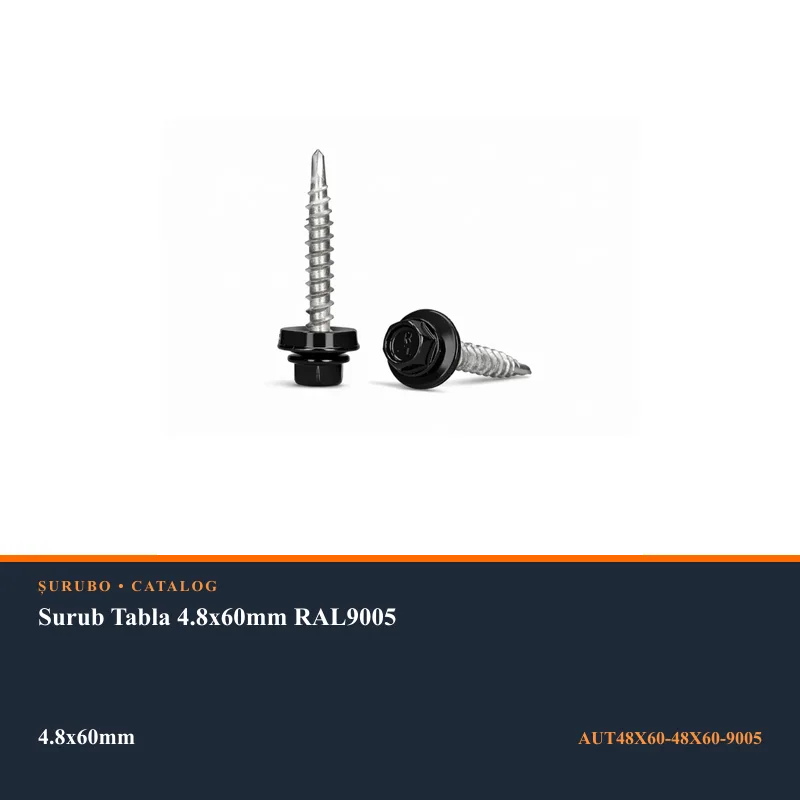 Surub Tabla 4.8x60mm RAL9005