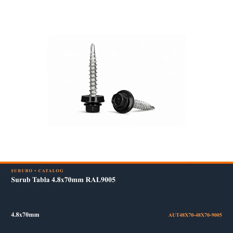 Surub Tabla 4.8x70mm RAL9005
