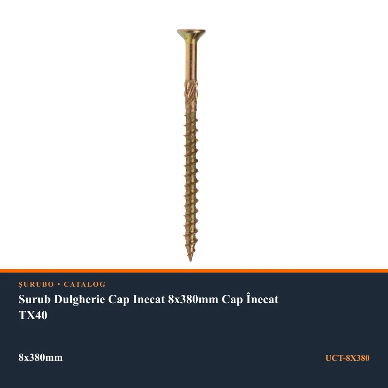 Surub Dulgherie Cap Inecat 8x380mm Cap Înecat TX40